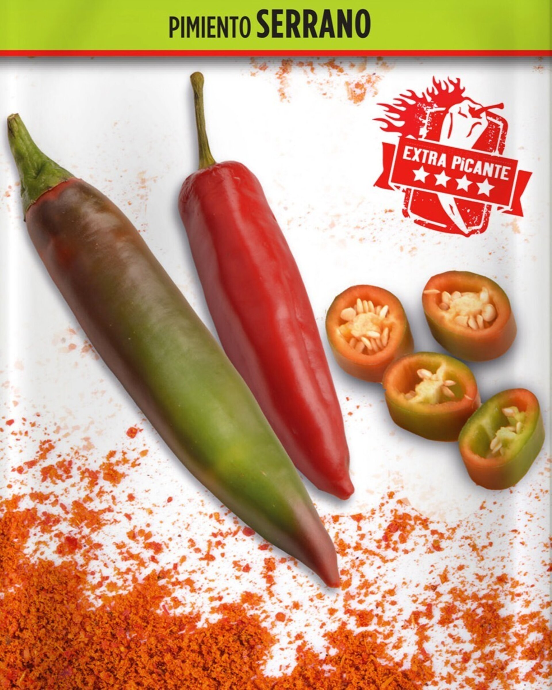 Capsicum annuum 'Serrano' (pimiento "serrano") - Semillas - 1