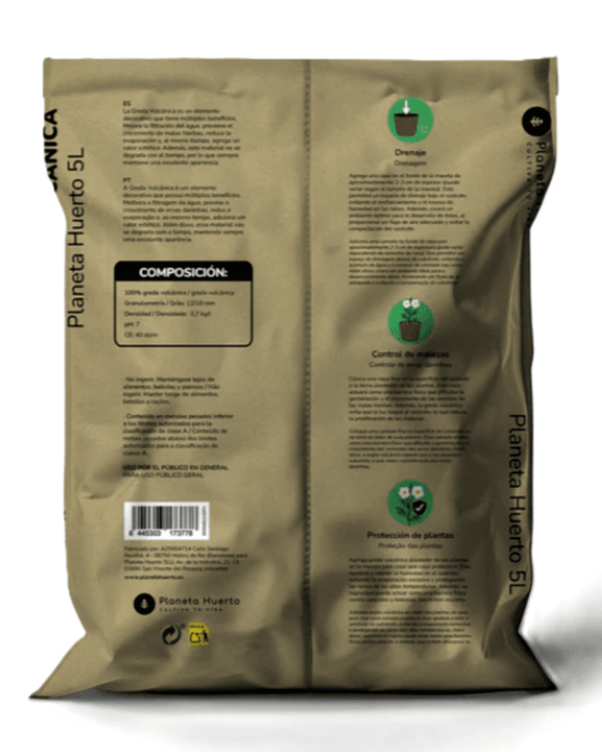 Greda volcánica (grava volcánica) - bolsa 5 litros - 2