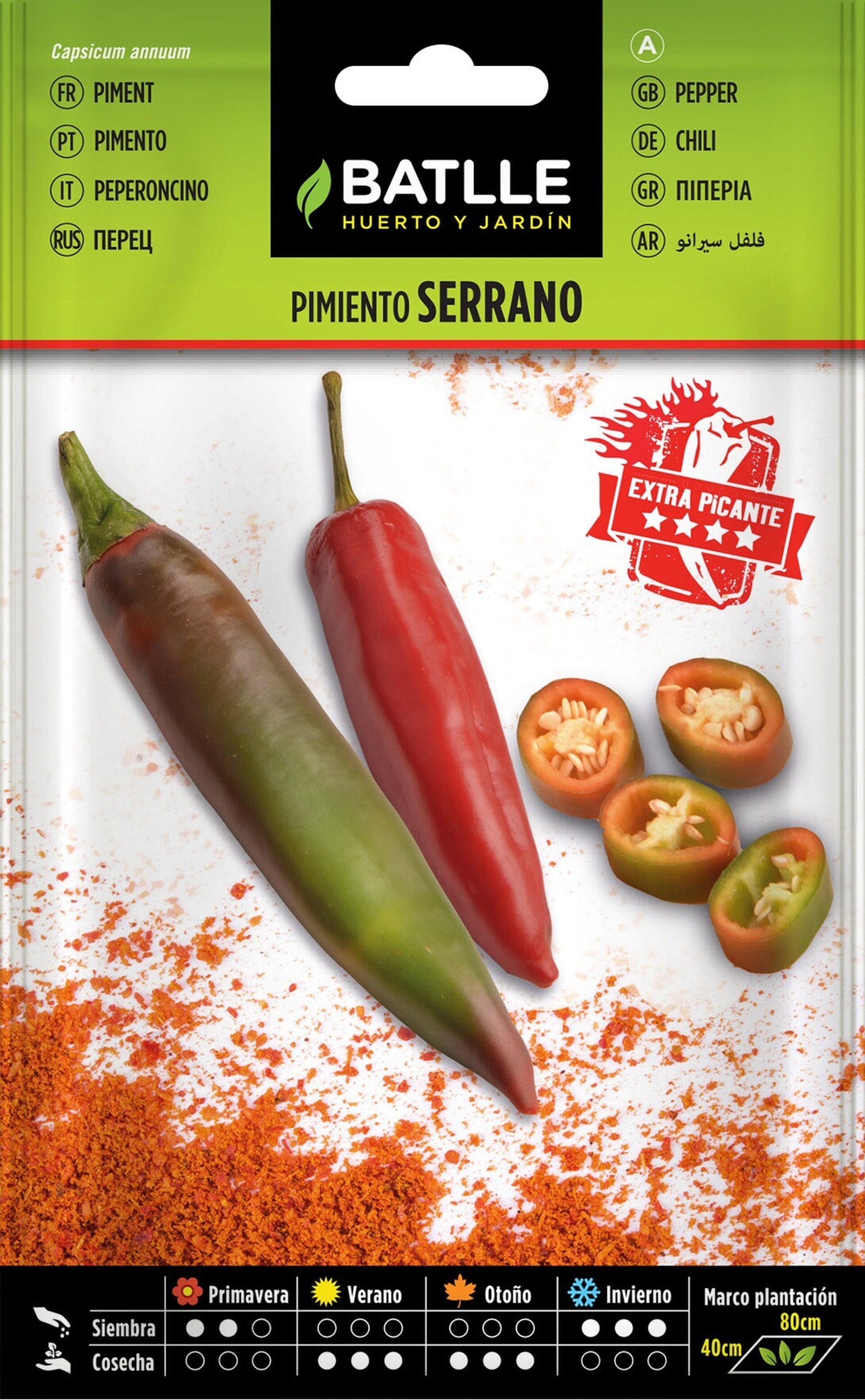 Capsicum annuum 'Serrano' (pimiento "serrano") - Semillas - 2